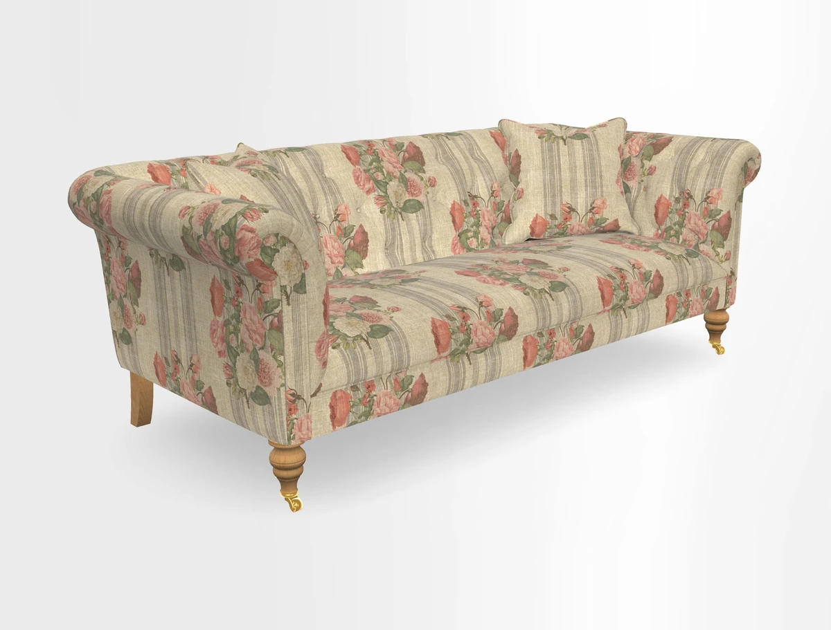 Arncliffe 3 Seater Sofa in Traditional Vintage Velvet Olive