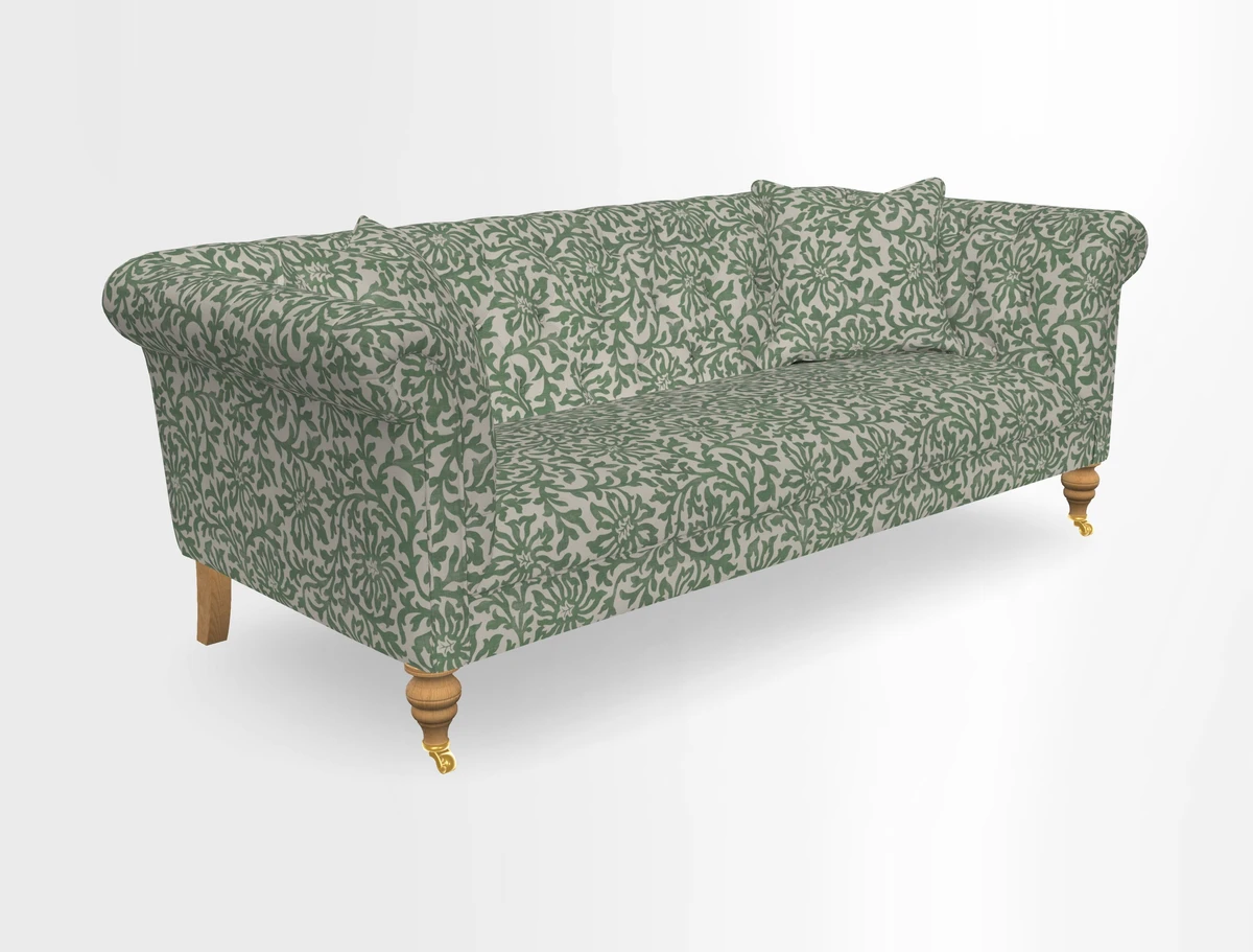 Arncliffe 3 Seater Sofa in Traditional Vintage Velvet Olive