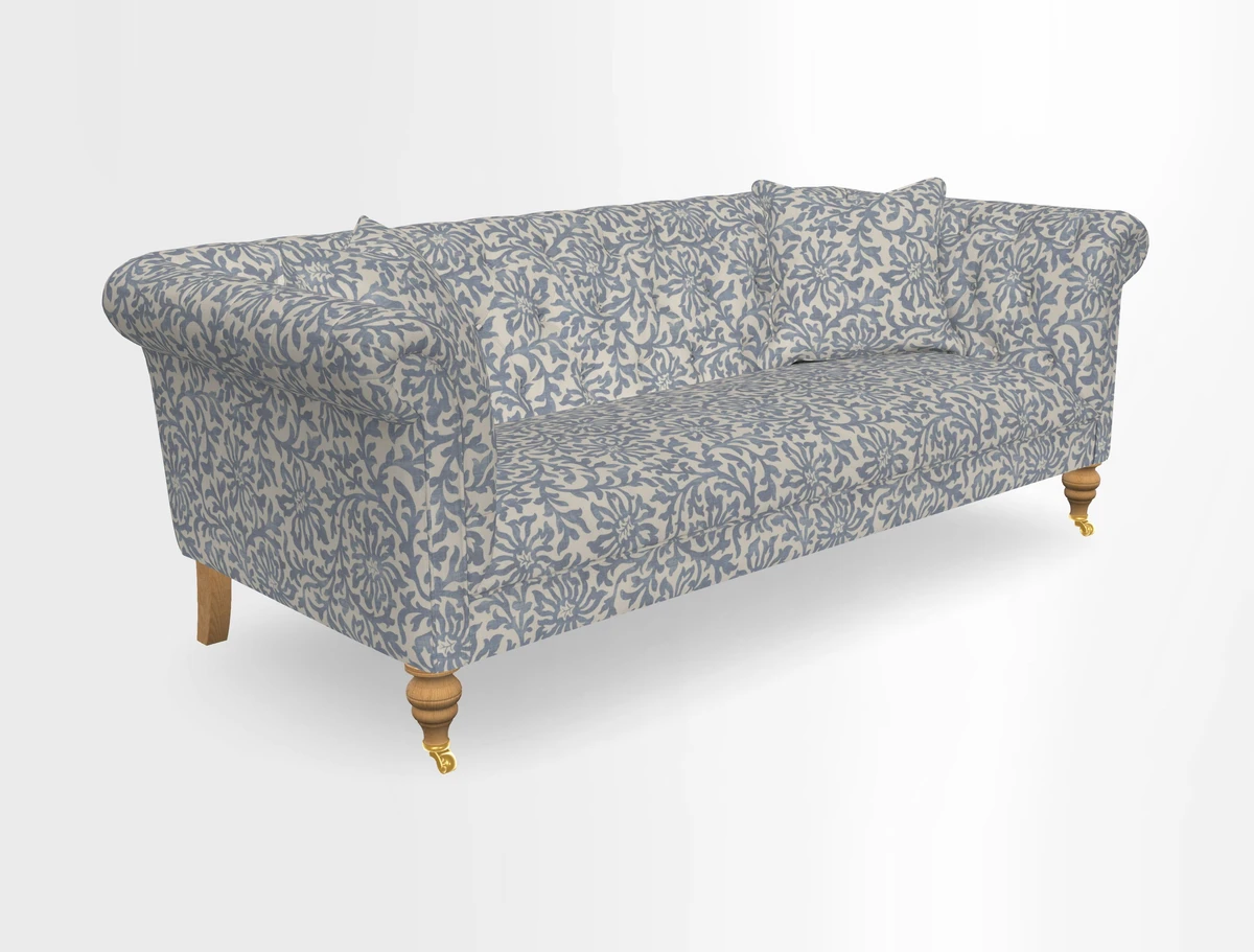 Arncliffe 3 Seater Sofa in Traditional Vintage Velvet Olive