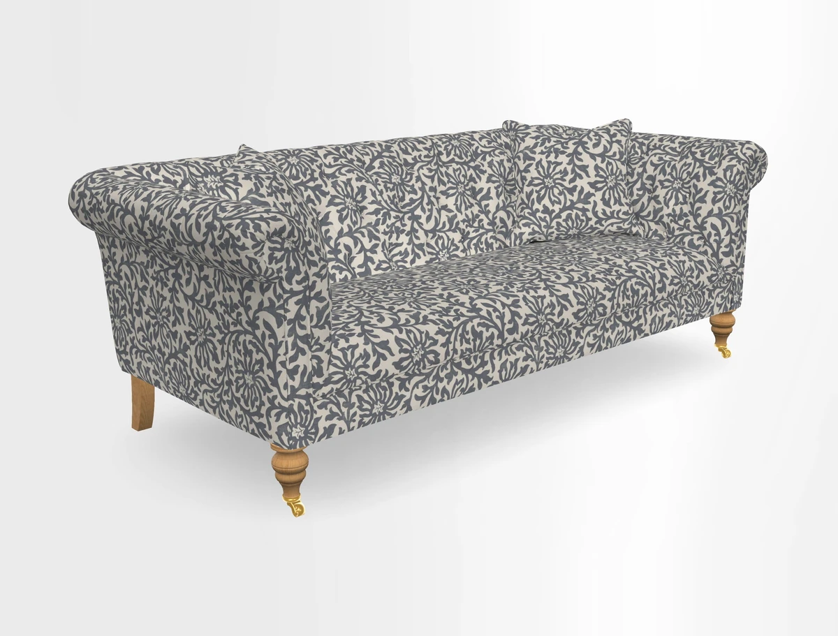 Arncliffe 3 Seater Sofa in Traditional Vintage Velvet Olive
