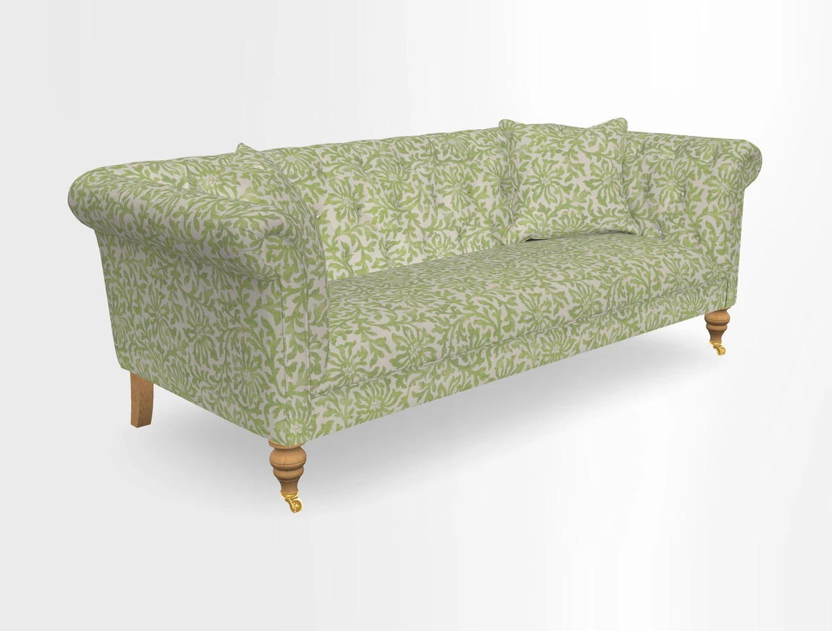 Arncliffe 3 Seater Sofa in Traditional Vintage Velvet Olive