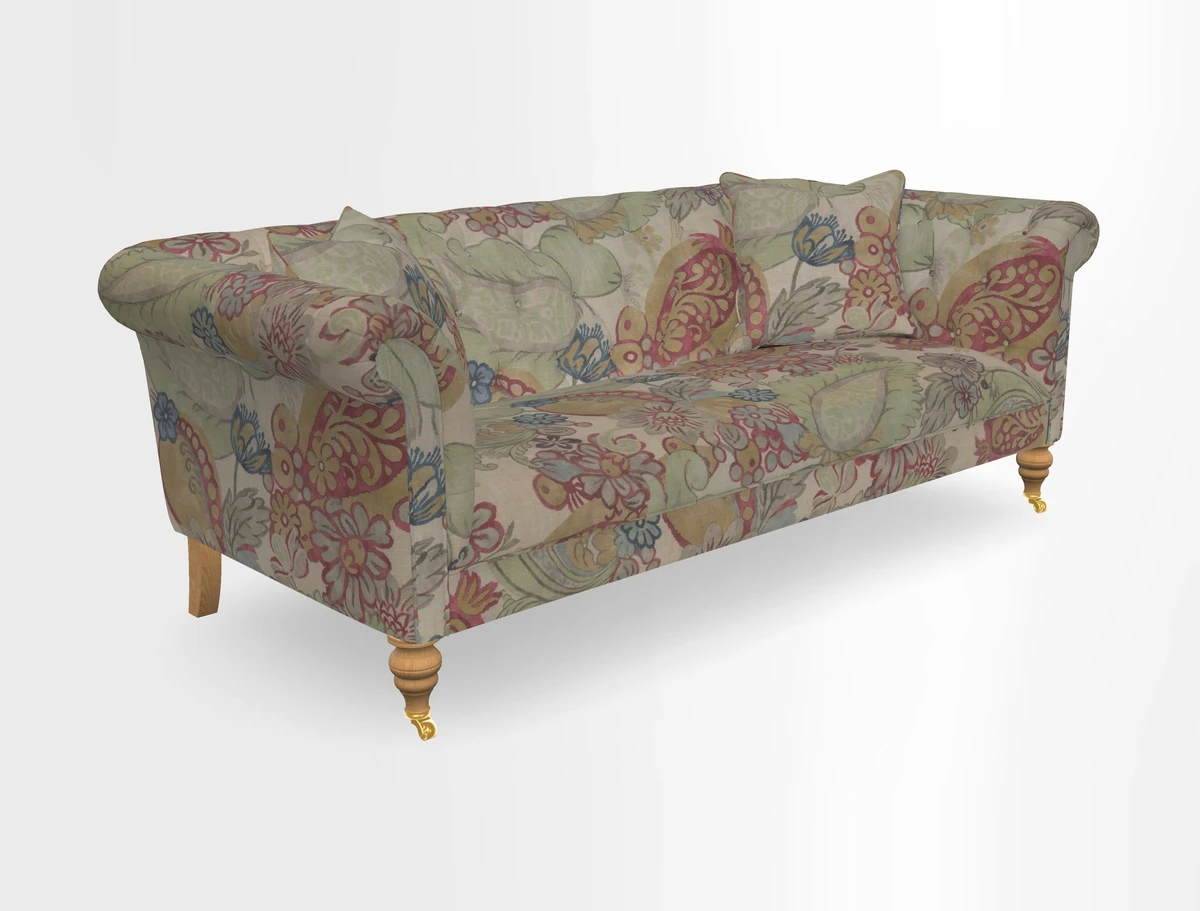 Arncliffe 3 Seater Sofa in Traditional Vintage Velvet Olive