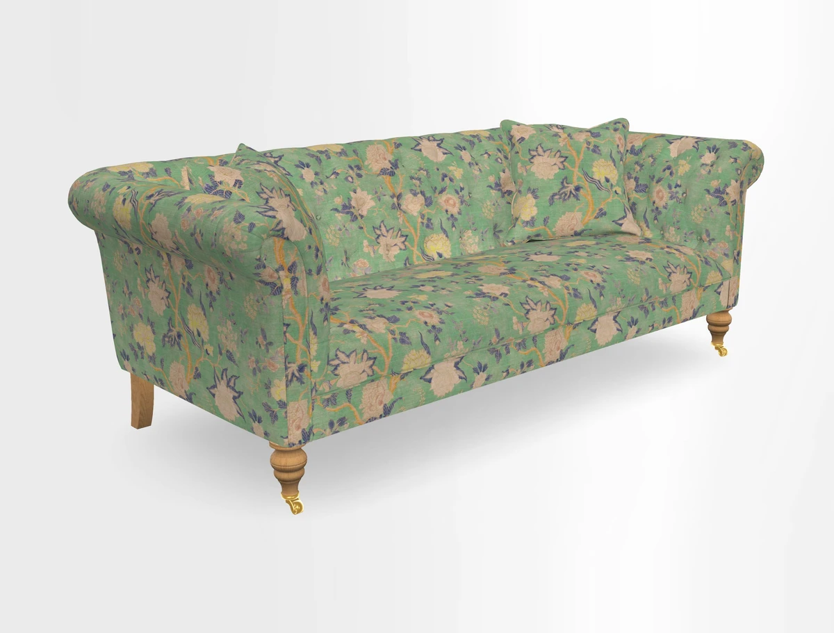 Arncliffe 3 Seater Sofa in Traditional Vintage Velvet Olive