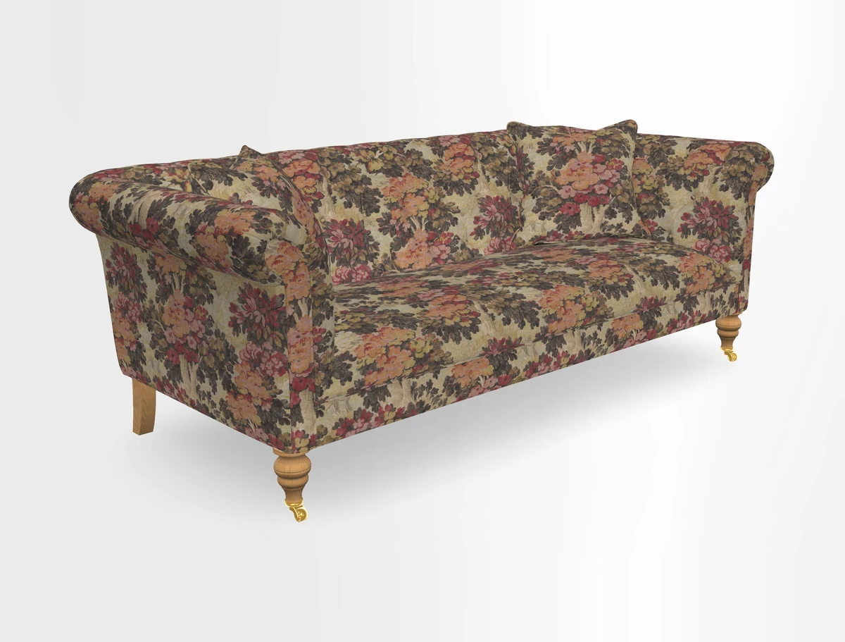 Arncliffe 3 Seater Sofa in Traditional Vintage Velvet Olive