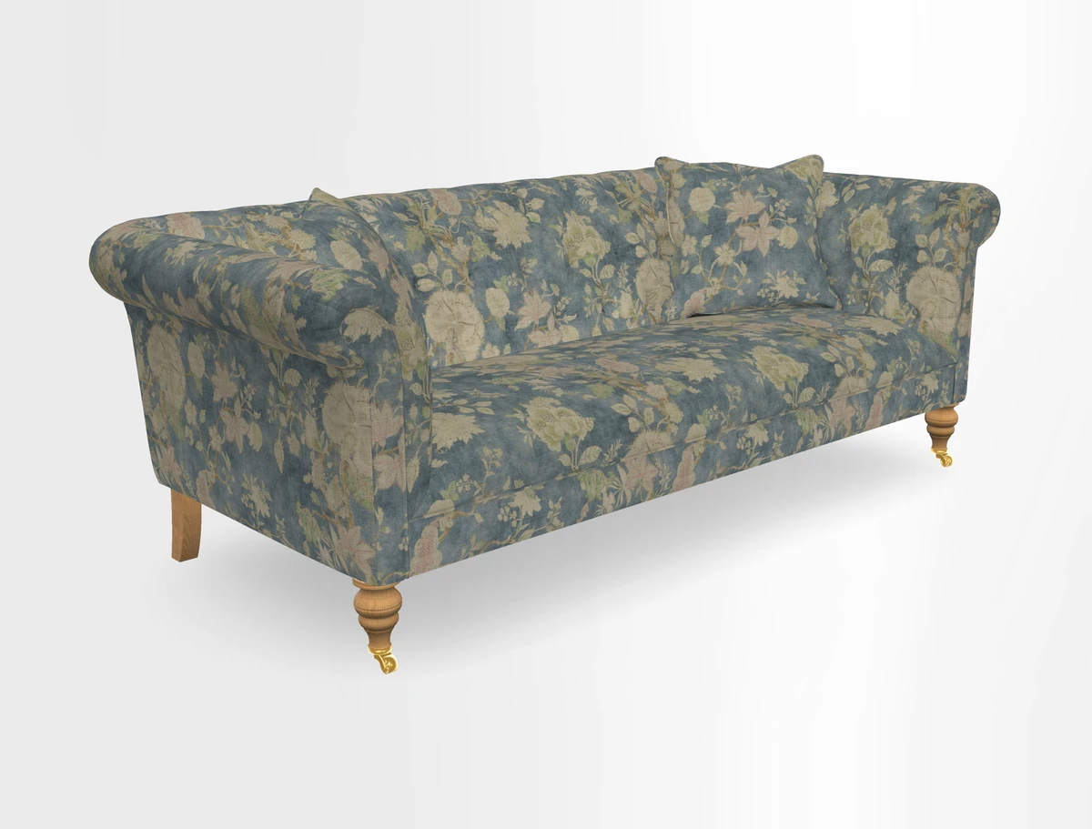 Arncliffe 3 Seater Sofa in Traditional Vintage Velvet Olive