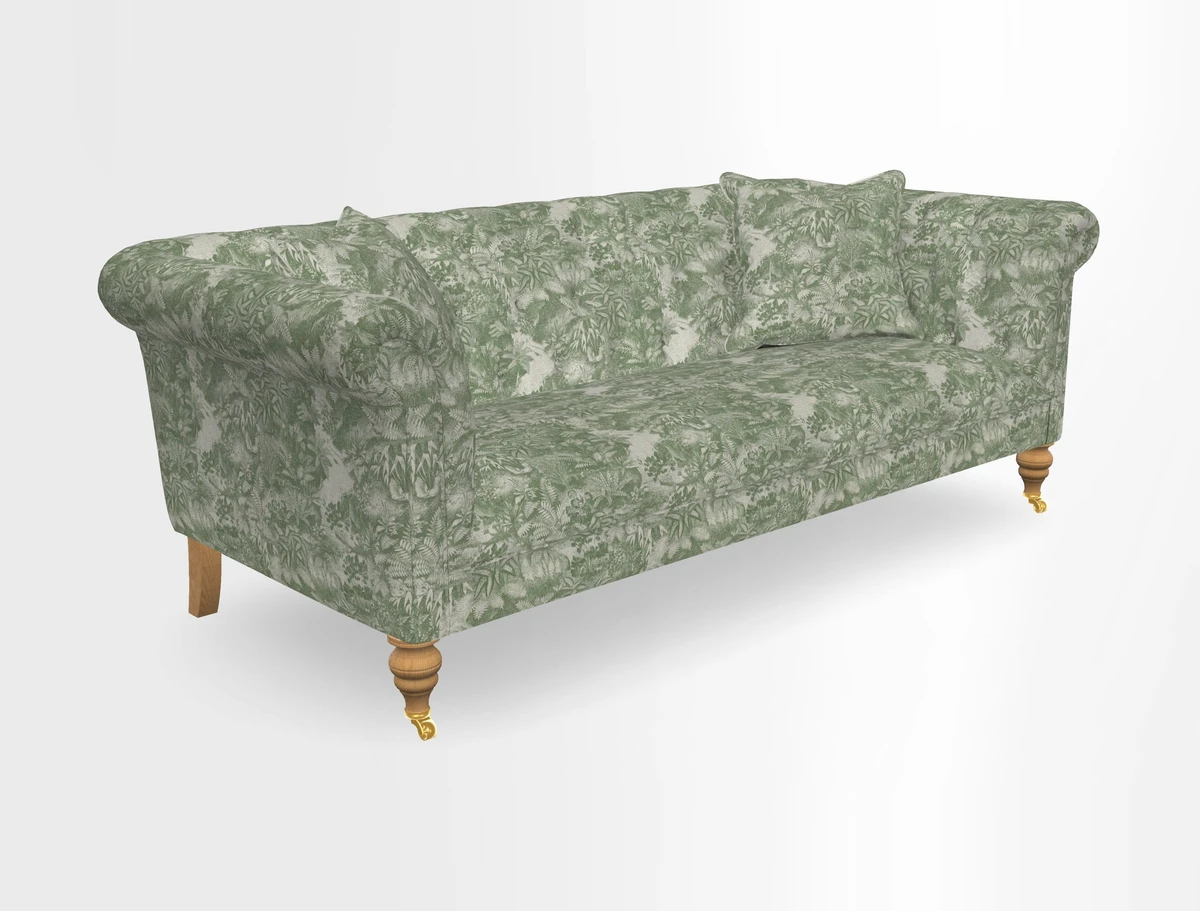 Arncliffe 3 Seater Sofa in Traditional Vintage Velvet Olive