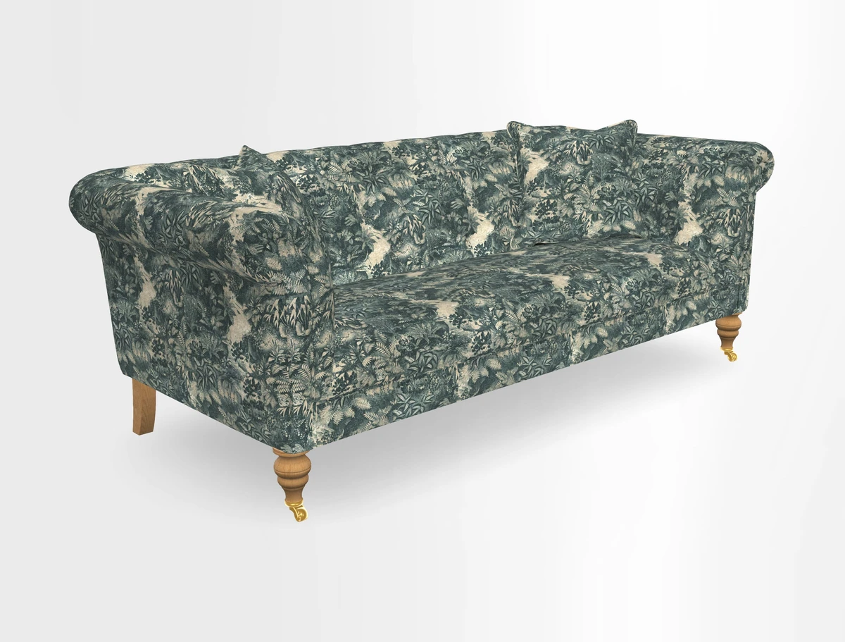 Arncliffe 3 Seater Sofa in Traditional Vintage Velvet Olive