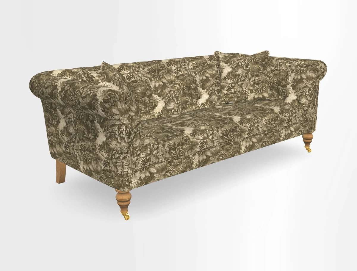 Arncliffe 3 Seater Sofa in Traditional Vintage Velvet Olive