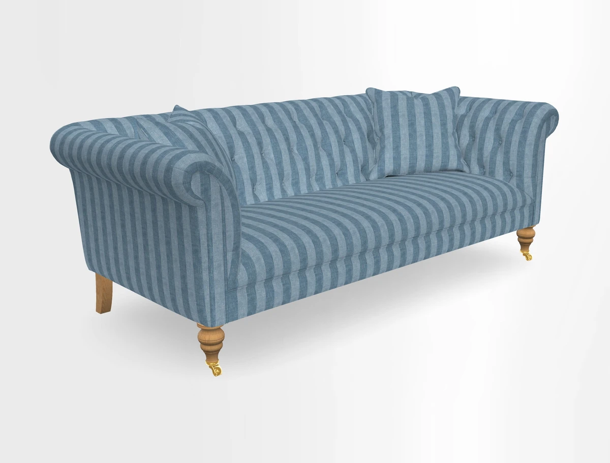 Arncliffe 3 Seater Sofa in Traditional Vintage Velvet Olive