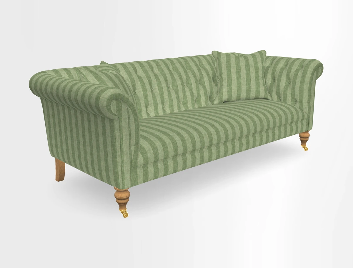 Arncliffe 3 Seater Sofa in Traditional Vintage Velvet Olive