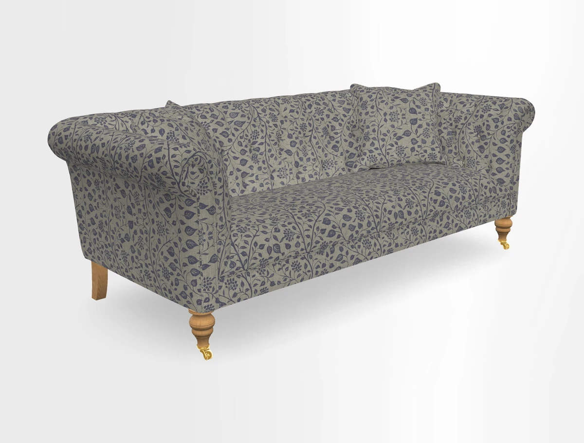 Arncliffe 3 Seater Sofa in Traditional Vintage Velvet Olive