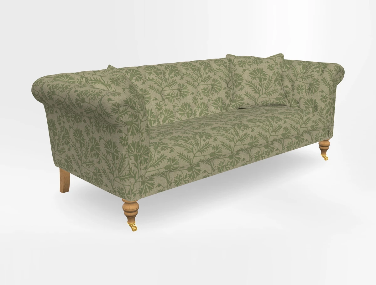 Arncliffe 3 Seater Sofa in Traditional Vintage Velvet Olive