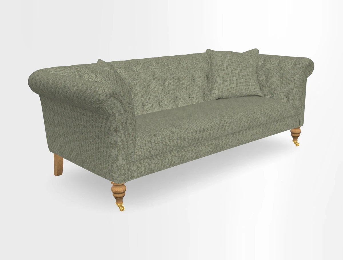 Arncliffe 3 Seater Sofa in Traditional Vintage Velvet Olive