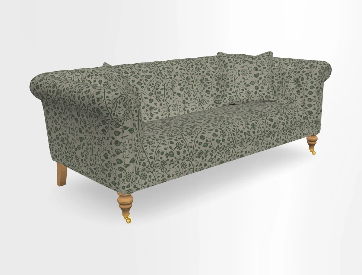Arncliffe 3 Seater Sofa in Traditional Vintage Velvet Olive