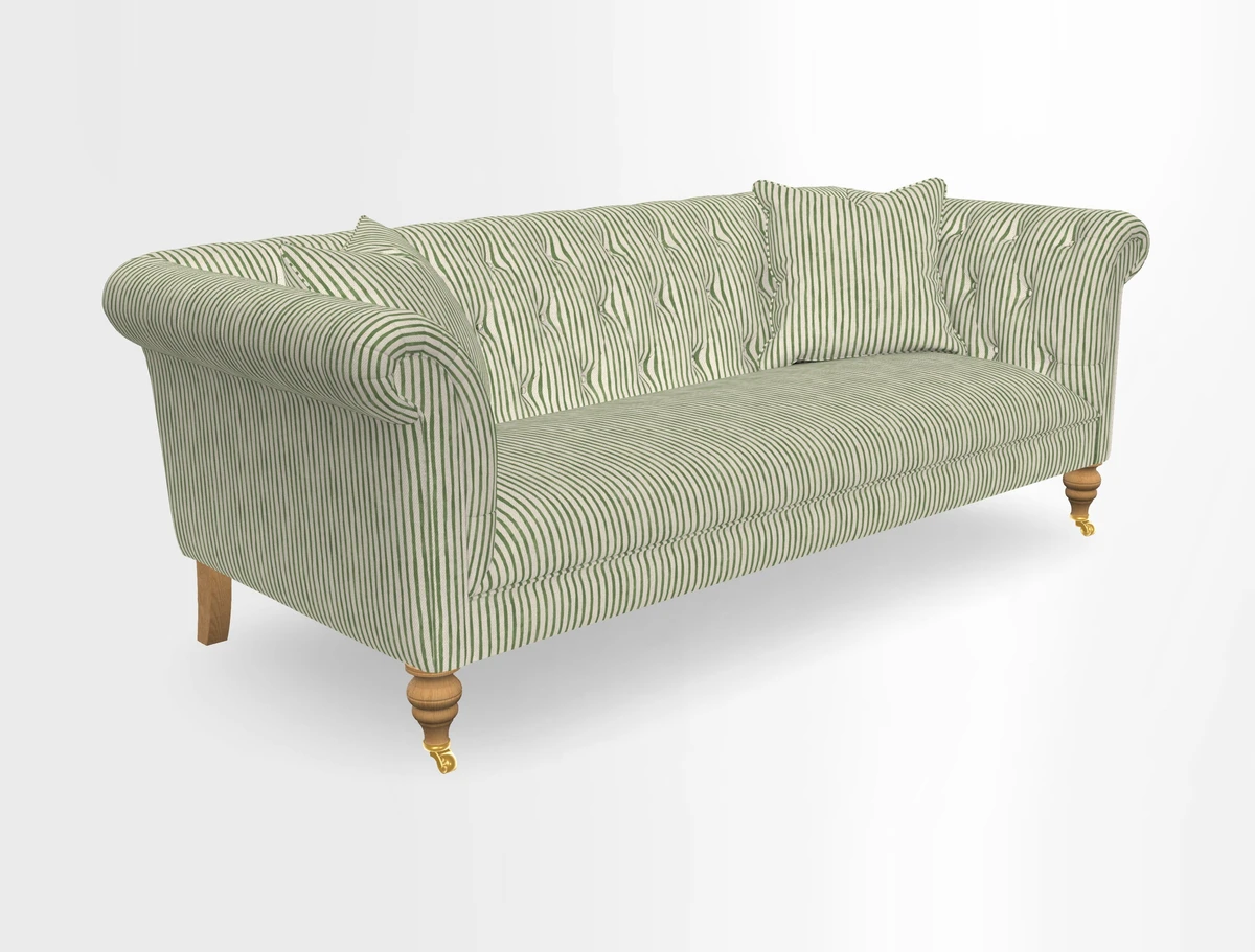 Arncliffe 3 Seater Sofa in Traditional Vintage Velvet Olive