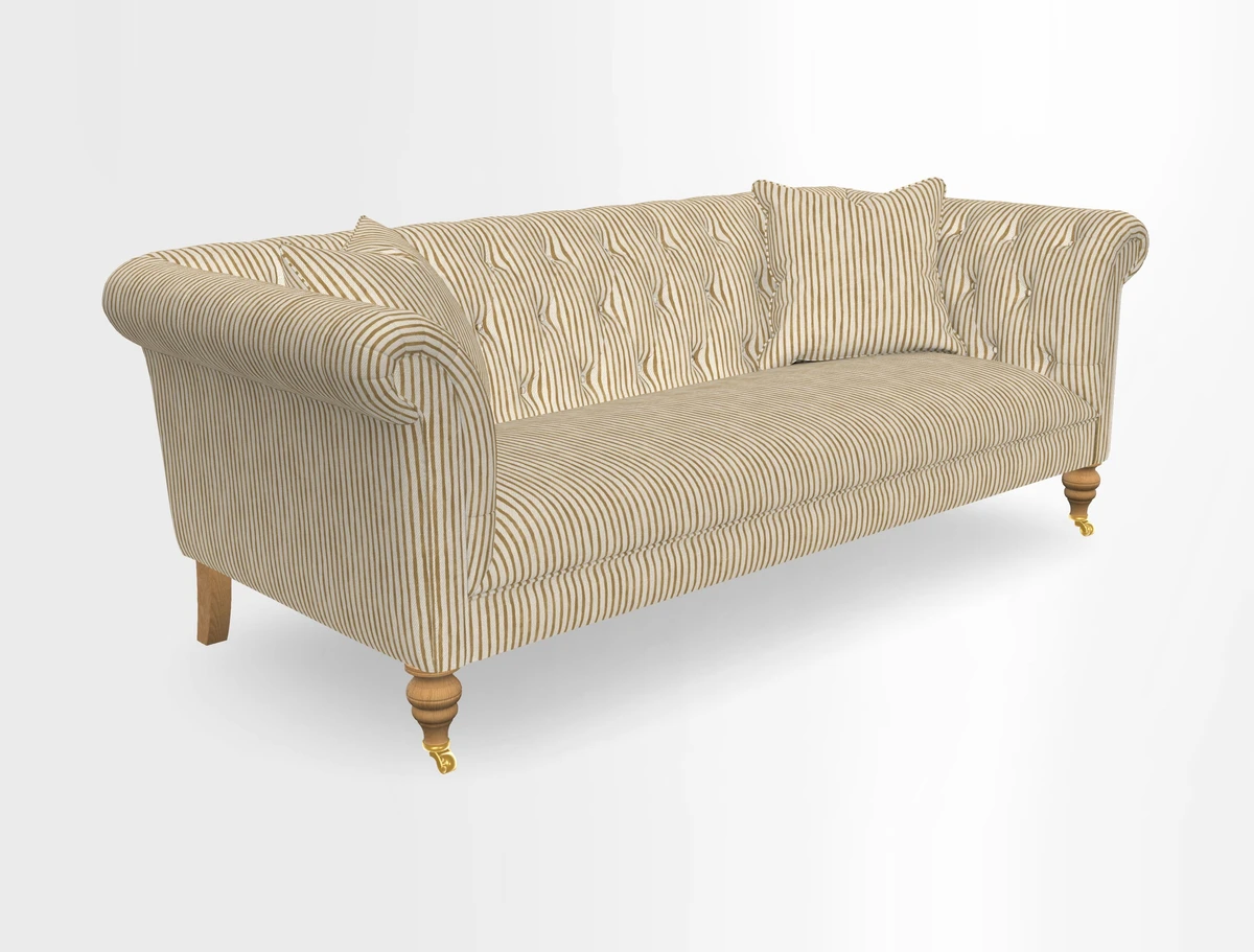 Arncliffe 3 Seater Sofa in Traditional Vintage Velvet Olive