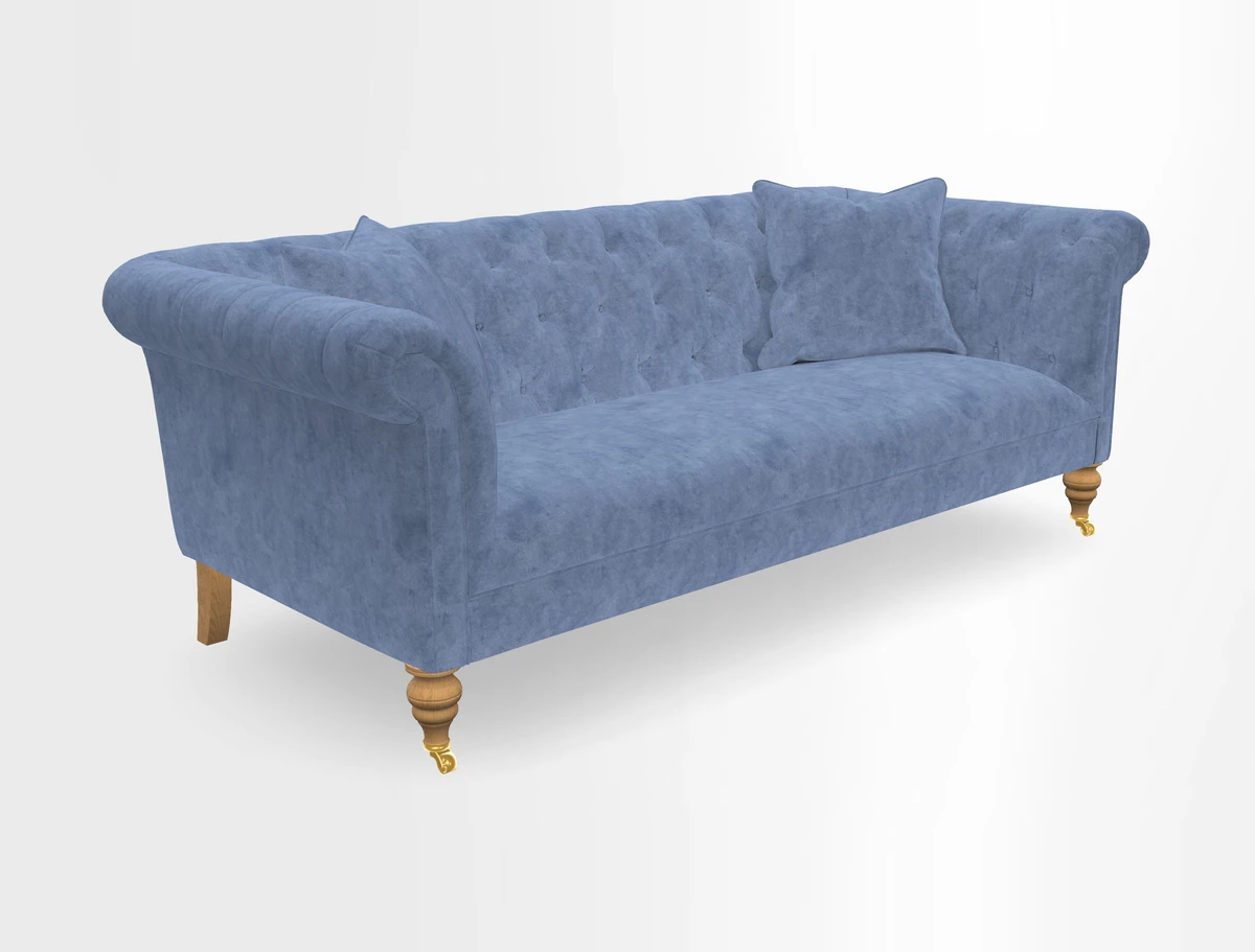 Arncliffe 3 Seater Sofa in Traditional Vintage Velvet Olive