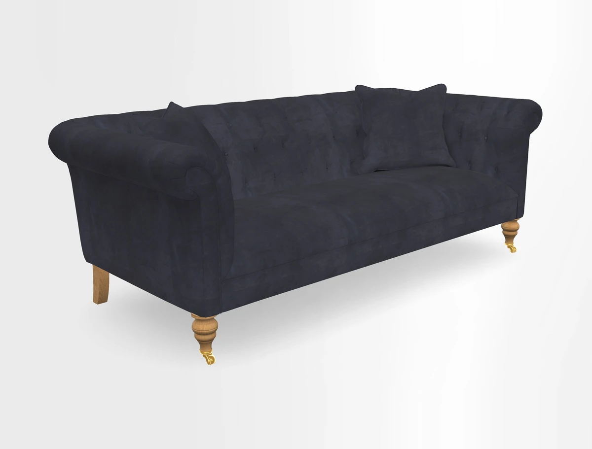 Arncliffe 3 Seater Sofa in Traditional Vintage Velvet Olive