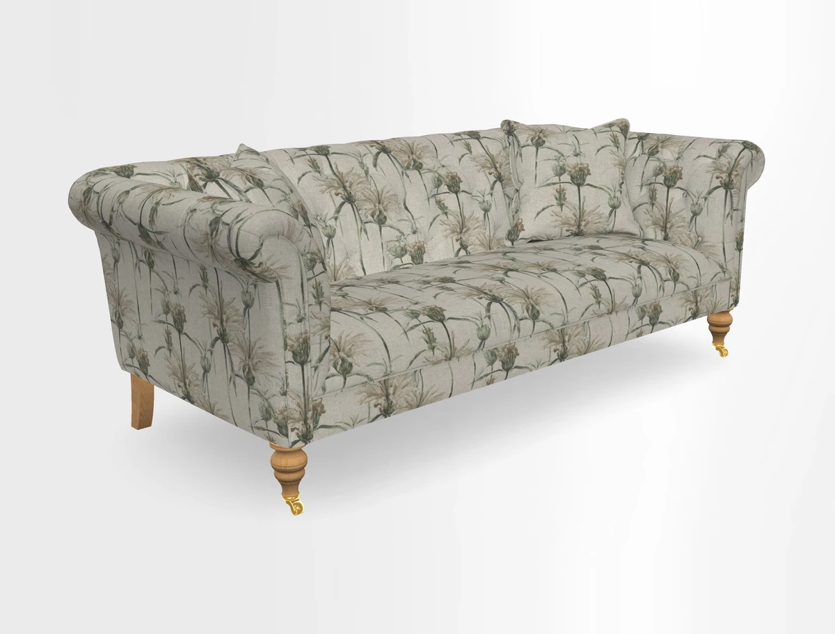 Arncliffe 3 Seater Sofa in Traditional Vintage Velvet Olive