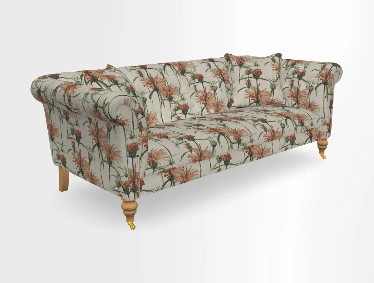 Arncliffe 3 Seater Sofa in Traditional Vintage Velvet Olive