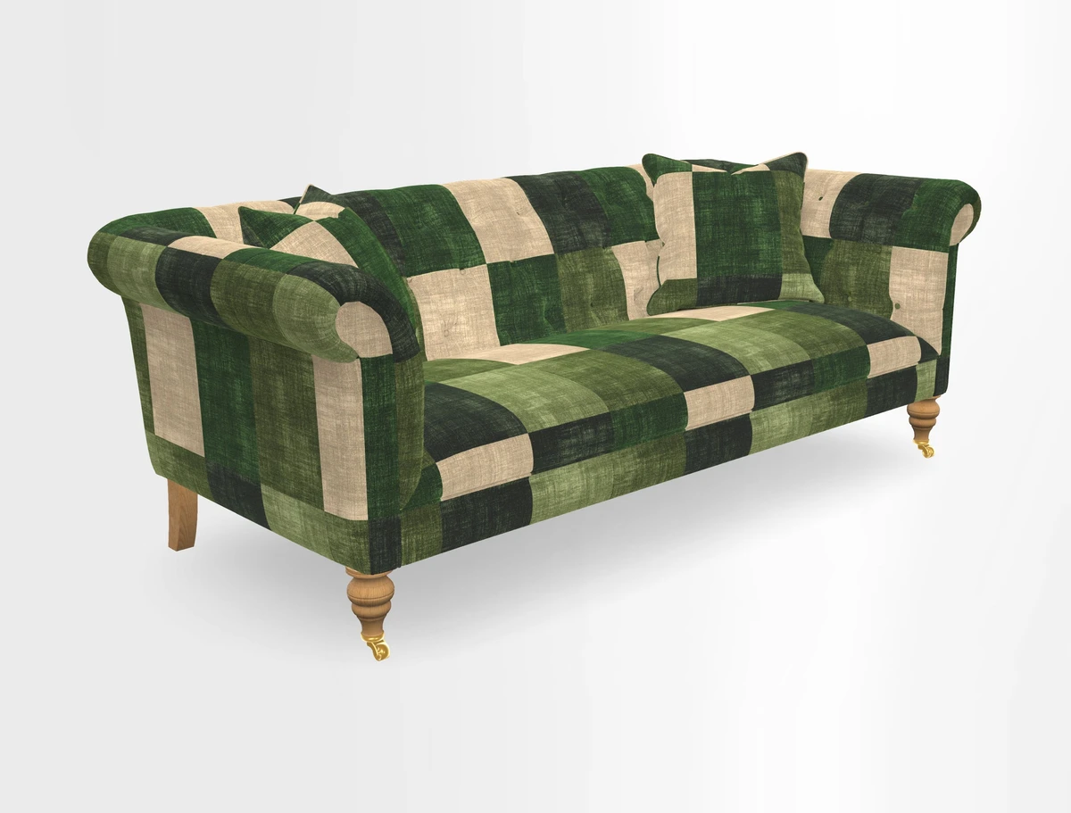 Arncliffe 3 Seater Sofa in Traditional Vintage Velvet Olive