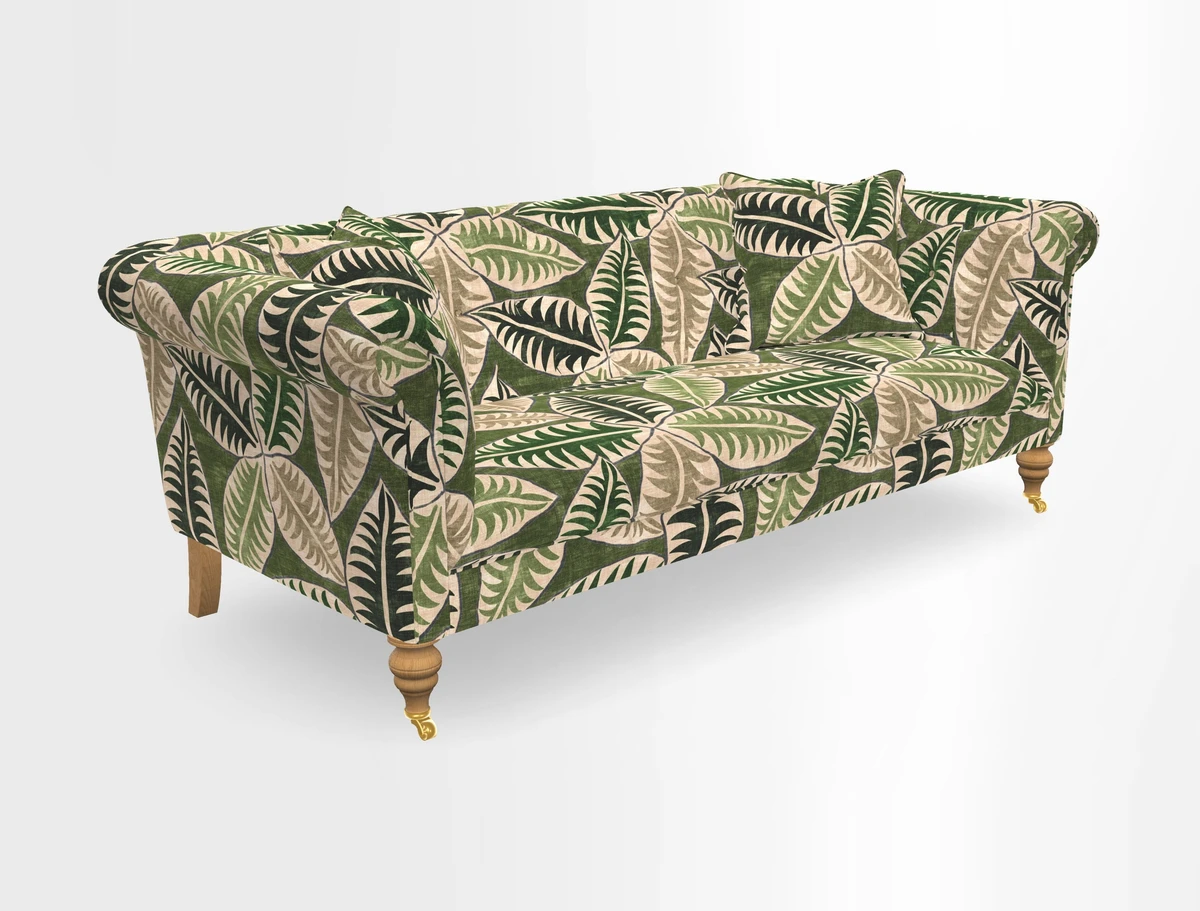 Arncliffe 3 Seater Sofa in Traditional Vintage Velvet Olive