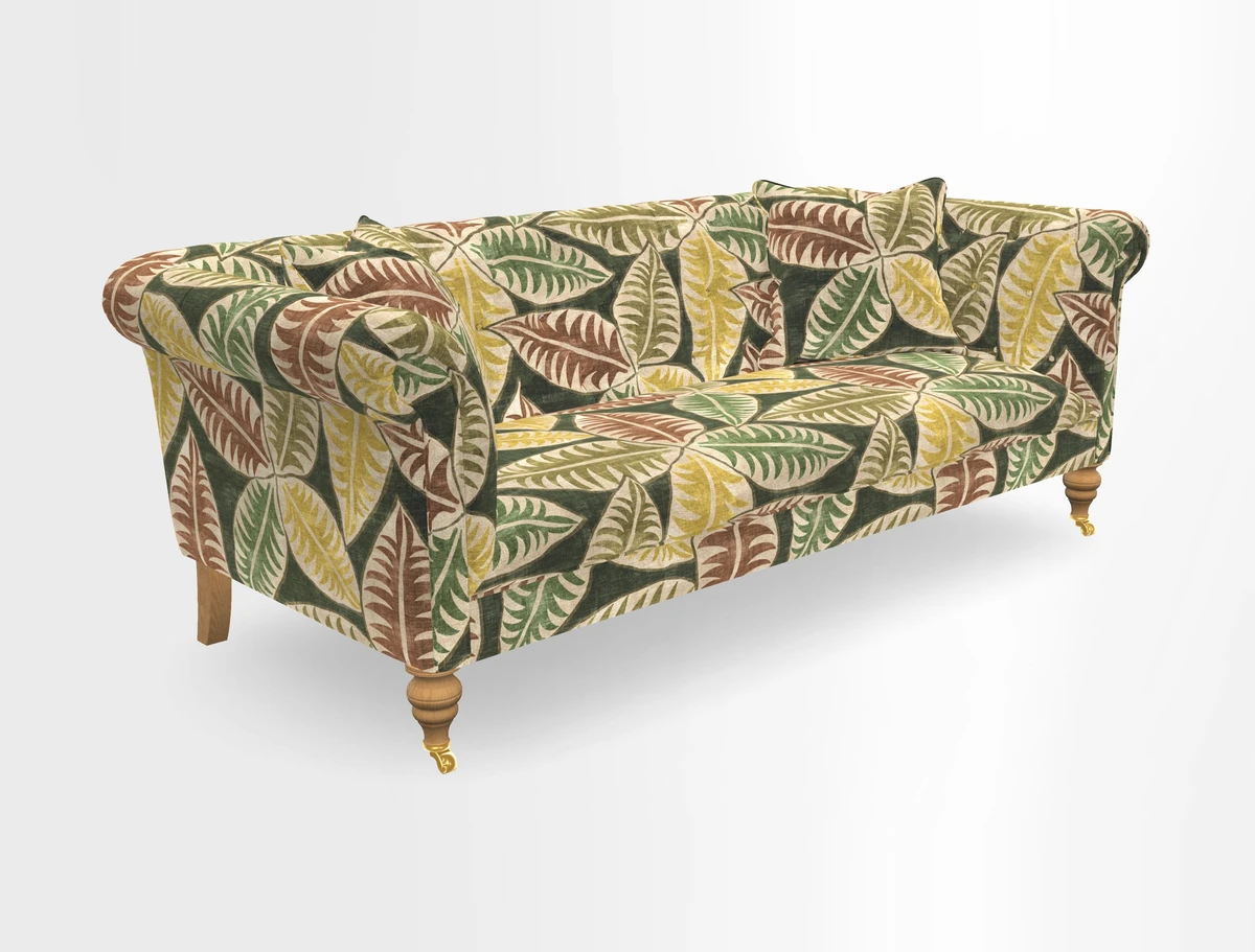 Arncliffe 3 Seater Sofa in Traditional Vintage Velvet Olive