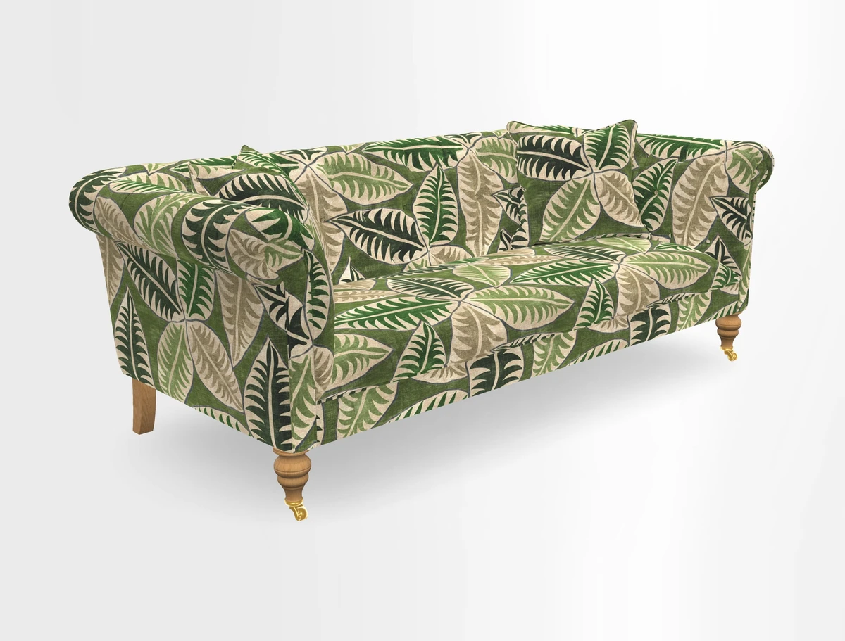 Arncliffe 3 Seater Sofa in Traditional Vintage Velvet Olive