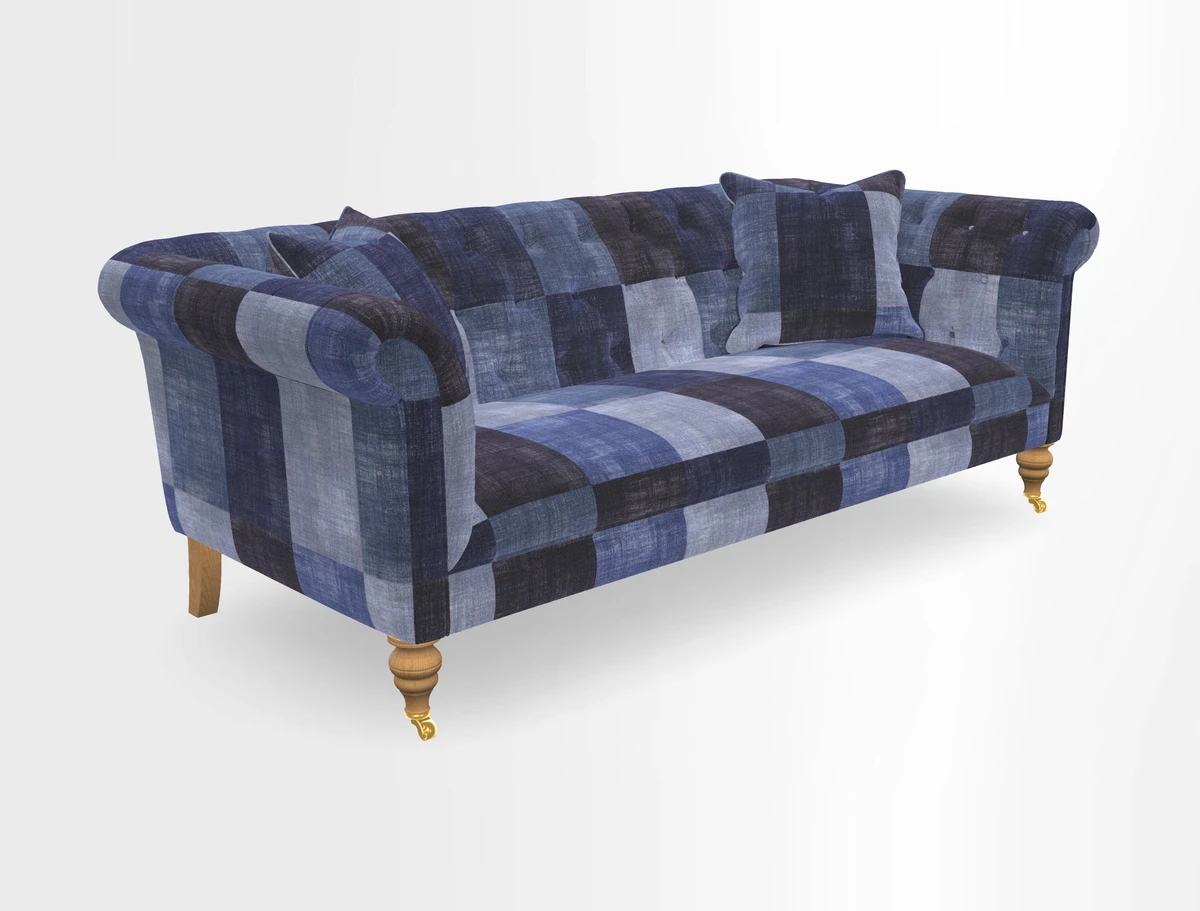 Arncliffe 3 Seater Sofa in Traditional Vintage Velvet Olive