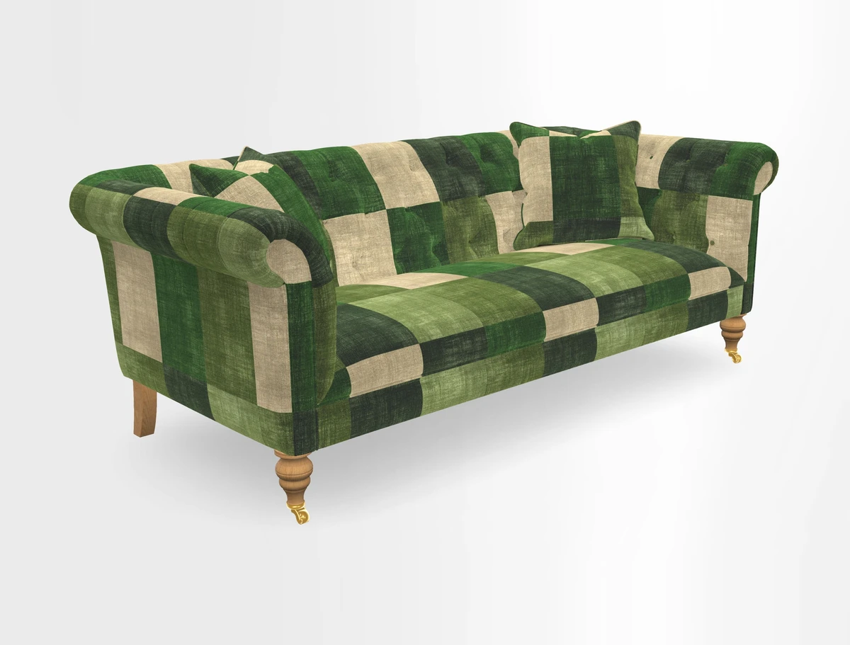 Arncliffe 3 Seater Sofa in Traditional Vintage Velvet Olive