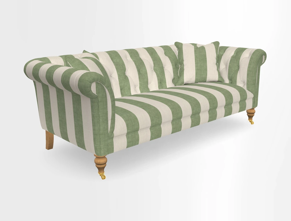 Arncliffe 3 Seater Sofa in Traditional Vintage Velvet Olive