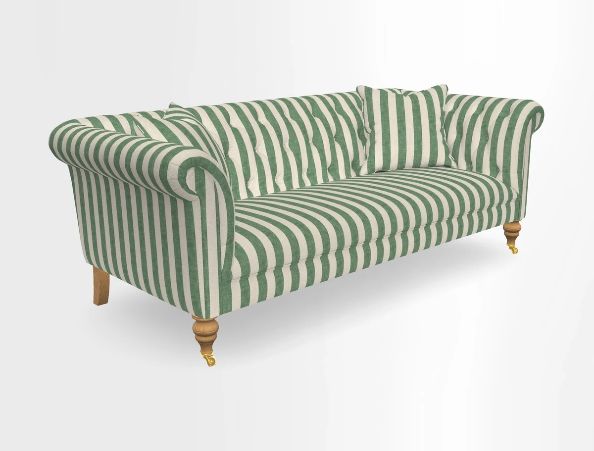 Arncliffe 3 Seater Sofa in Traditional Vintage Velvet Olive
