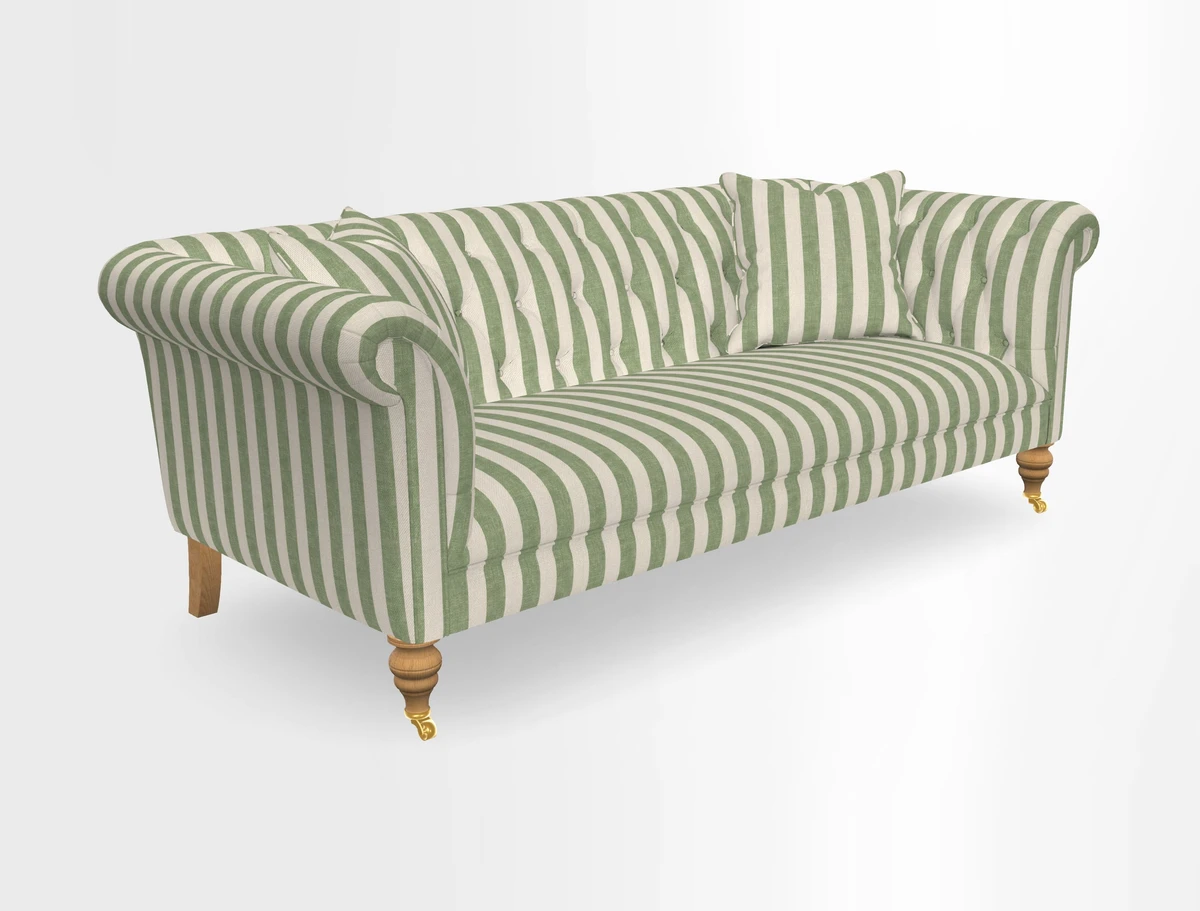 Arncliffe 3 Seater Sofa in Traditional Vintage Velvet Olive