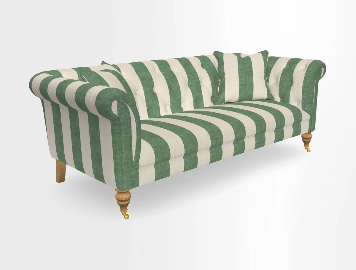 Arncliffe 3 Seater Sofa in Traditional Vintage Velvet Olive