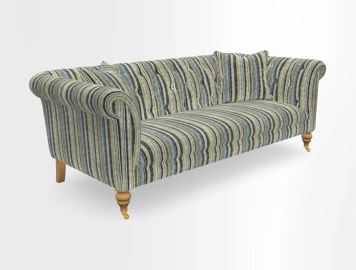 Arncliffe 3 Seater Sofa in Traditional Vintage Velvet Olive