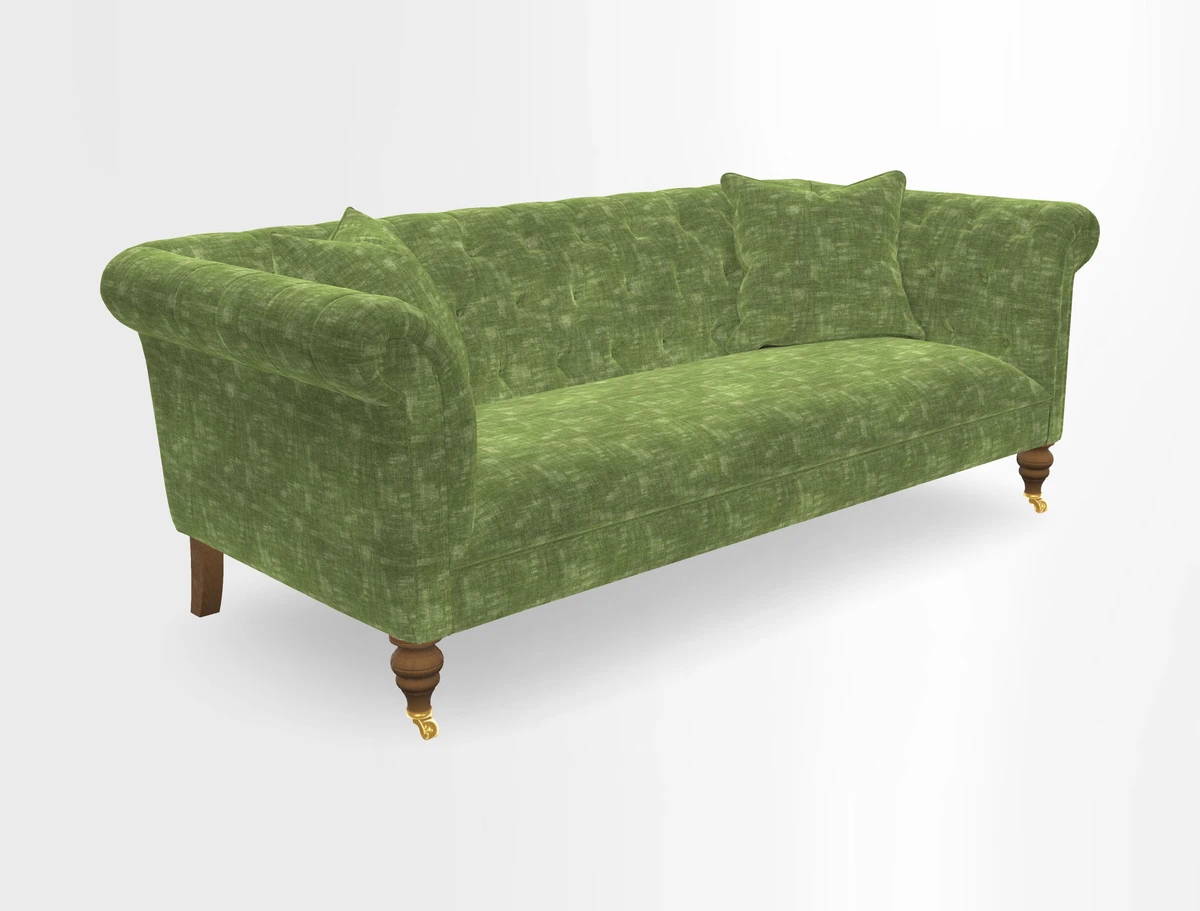 Arncliffe 3 Seater Sofa in Traditional Vintage Velvet Olive