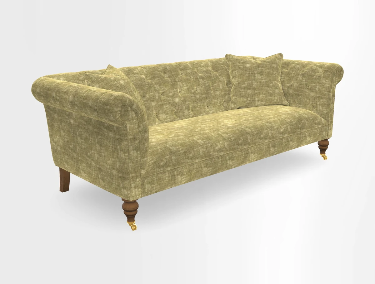 Arncliffe 3 Seater Sofa in Traditional Vintage Velvet Olive