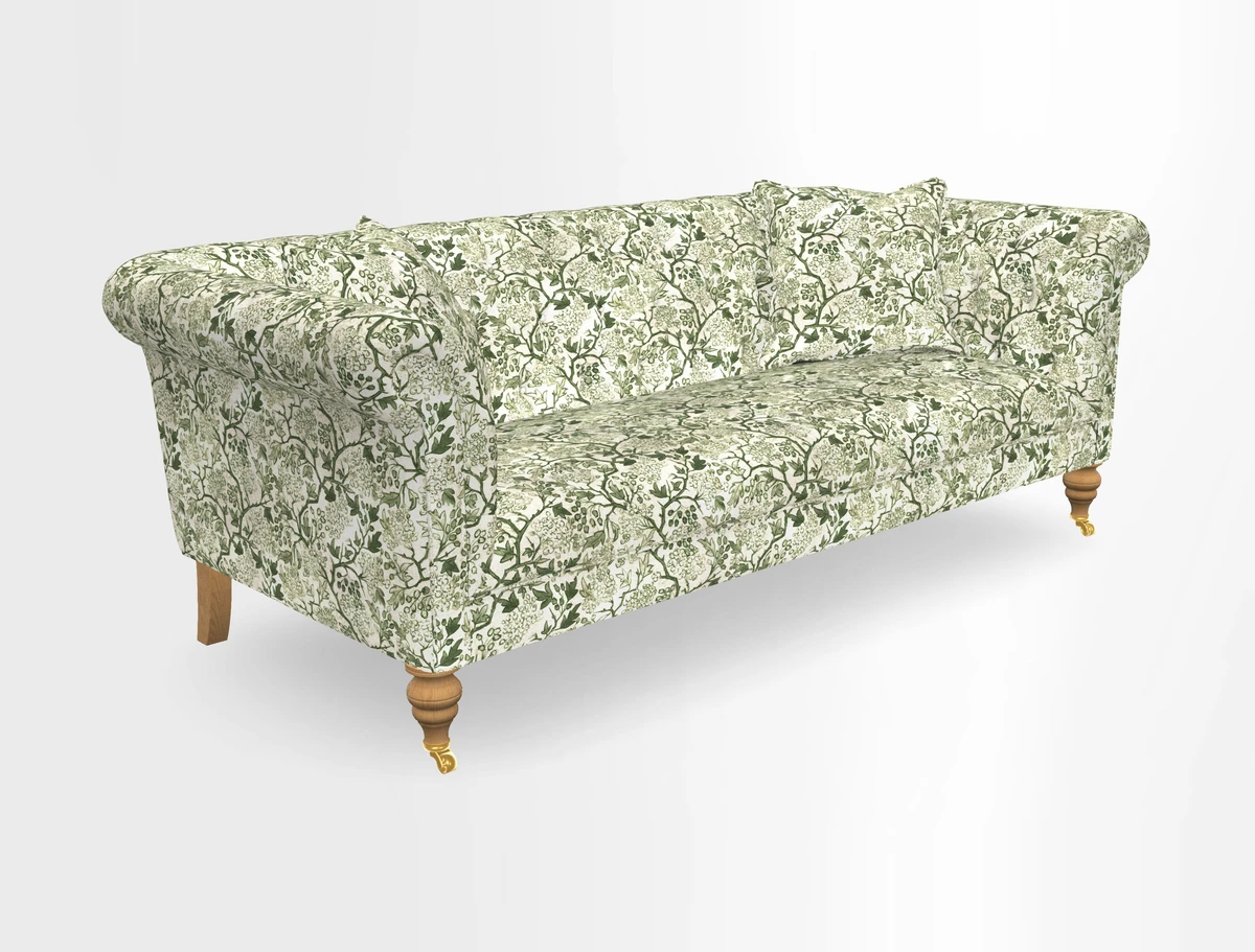 Arncliffe 3 Seater Sofa in Traditional Vintage Velvet Olive