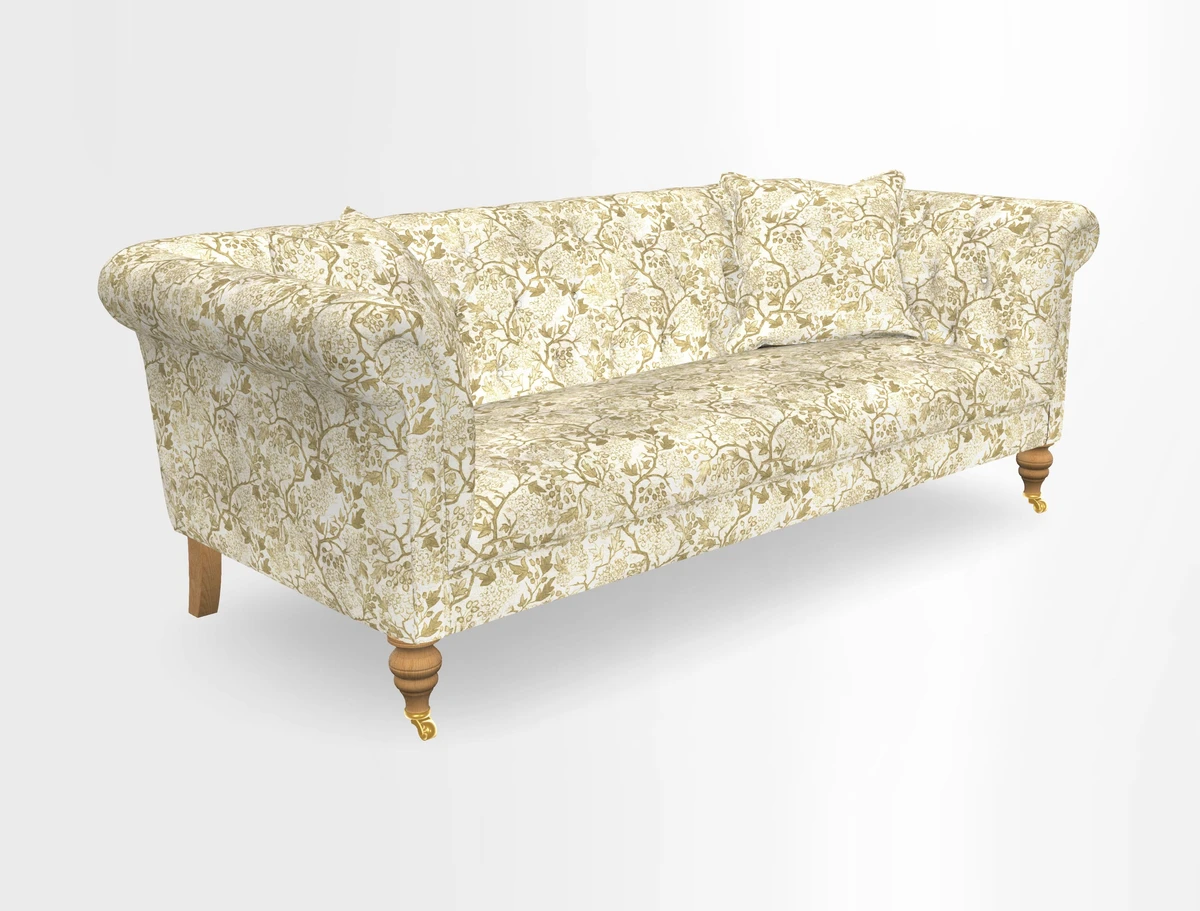 Arncliffe 3 Seater Sofa in Traditional Vintage Velvet Olive