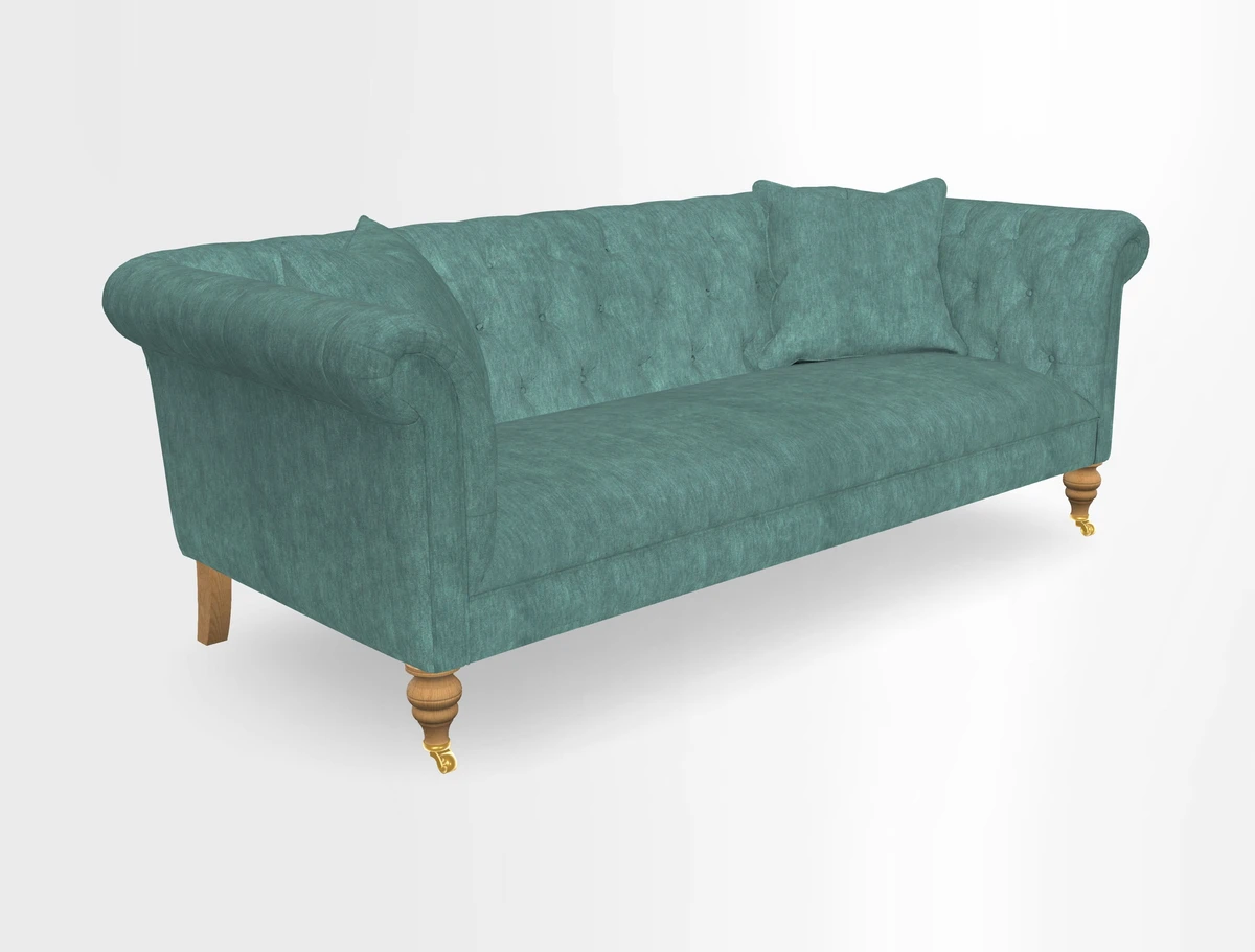 Arncliffe 3 Seater Sofa in Traditional Vintage Velvet Olive