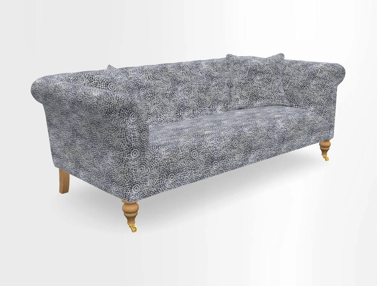 Arncliffe 3 Seater Sofa in Traditional Vintage Velvet Olive