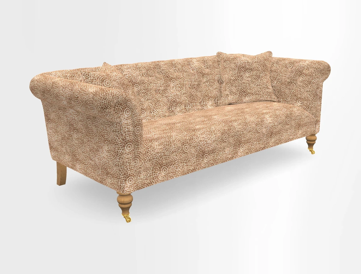 Arncliffe 3 Seater Sofa in Traditional Vintage Velvet Olive