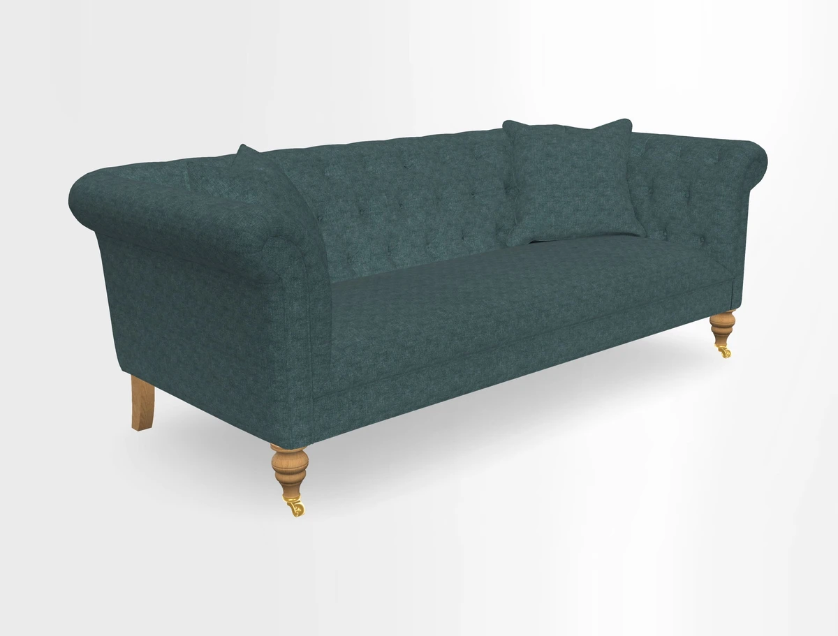 Arncliffe 3 Seater Sofa in Traditional Vintage Velvet Olive