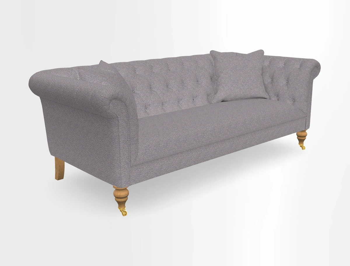 Arncliffe 3 Seater Sofa in Traditional Vintage Velvet Olive