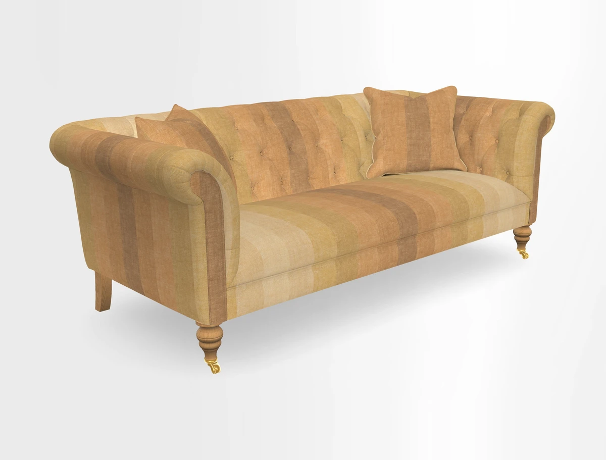 Arncliffe 3 Seater Sofa in Traditional Vintage Velvet Olive