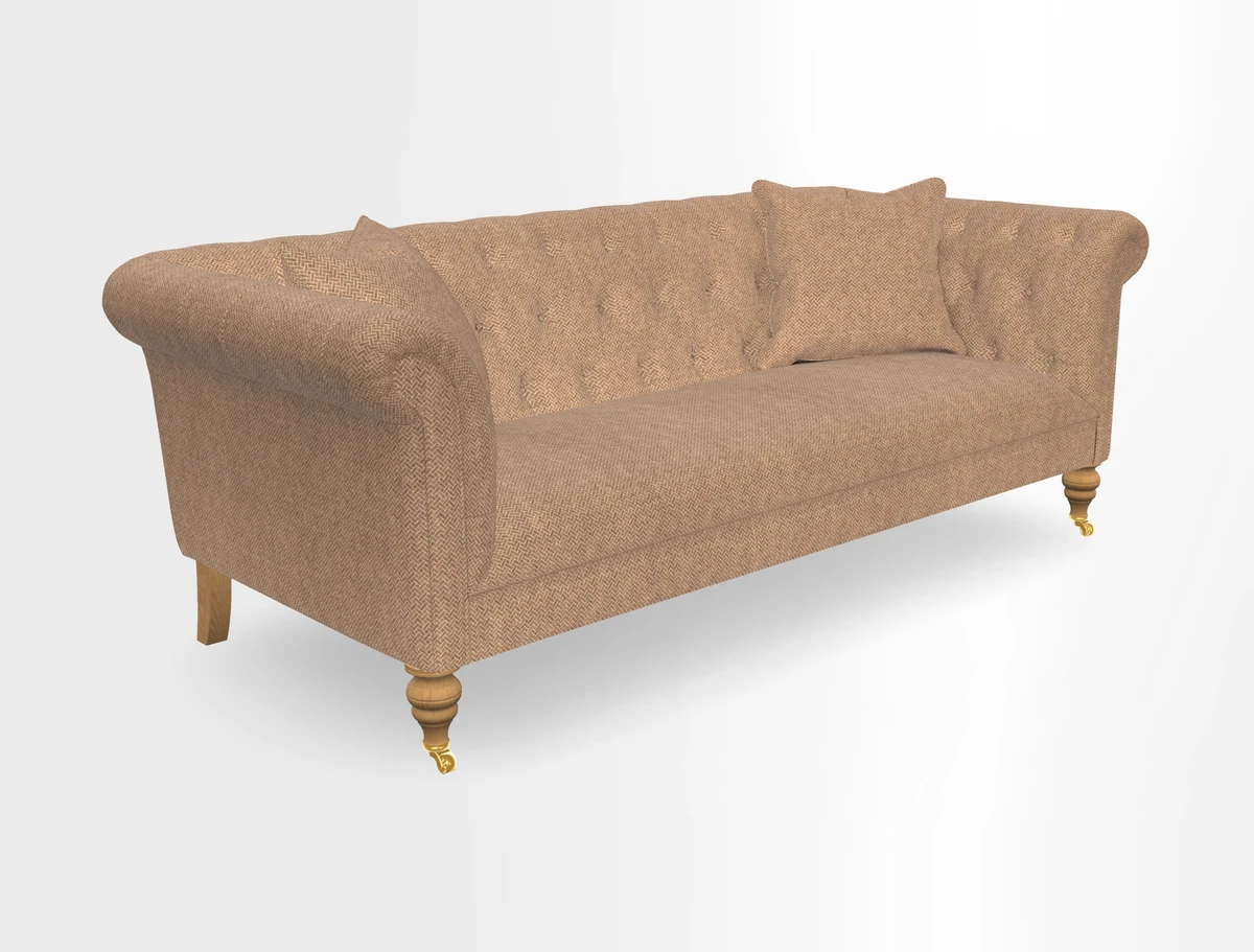 Arncliffe 3 Seater Sofa in Traditional Vintage Velvet Olive