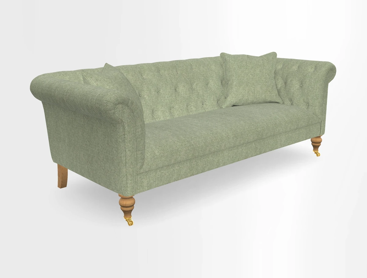 Arncliffe 3 Seater Sofa in Traditional Vintage Velvet Olive