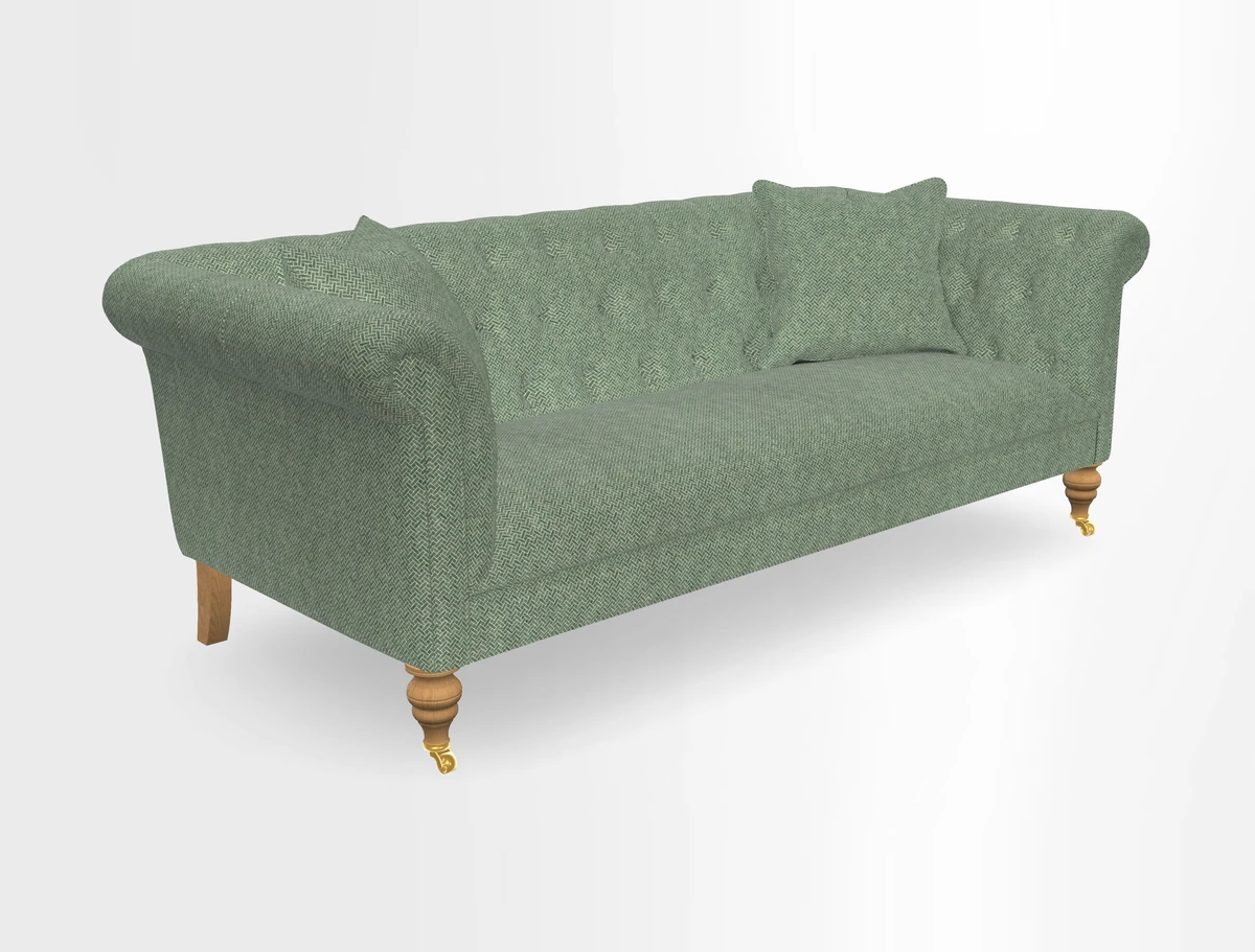 Arncliffe 3 Seater Sofa in Traditional Vintage Velvet Olive