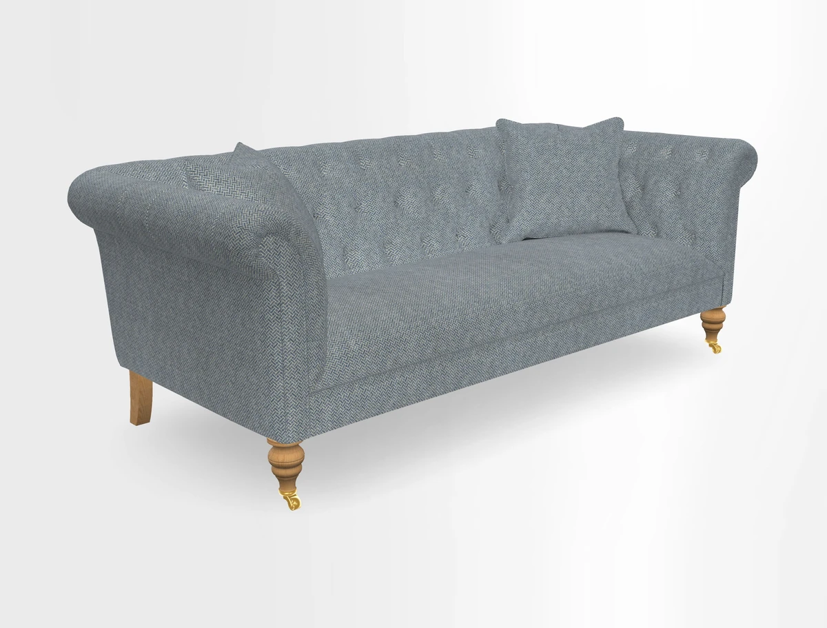 Arncliffe 3 Seater Sofa in Traditional Vintage Velvet Olive