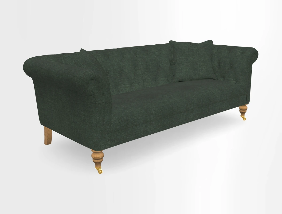 Arncliffe 3 Seater Sofa in Traditional Vintage Velvet Olive